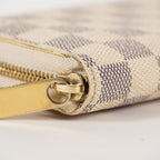 Louis Vuitton Zippy Wallet Damier Azur White Round Long PVC vintage 03T082000009