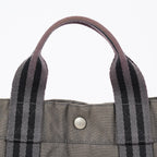 HERMES Fourre Tout GM Tote Bag Gray Canvas Handbag Unisex 08E34825010