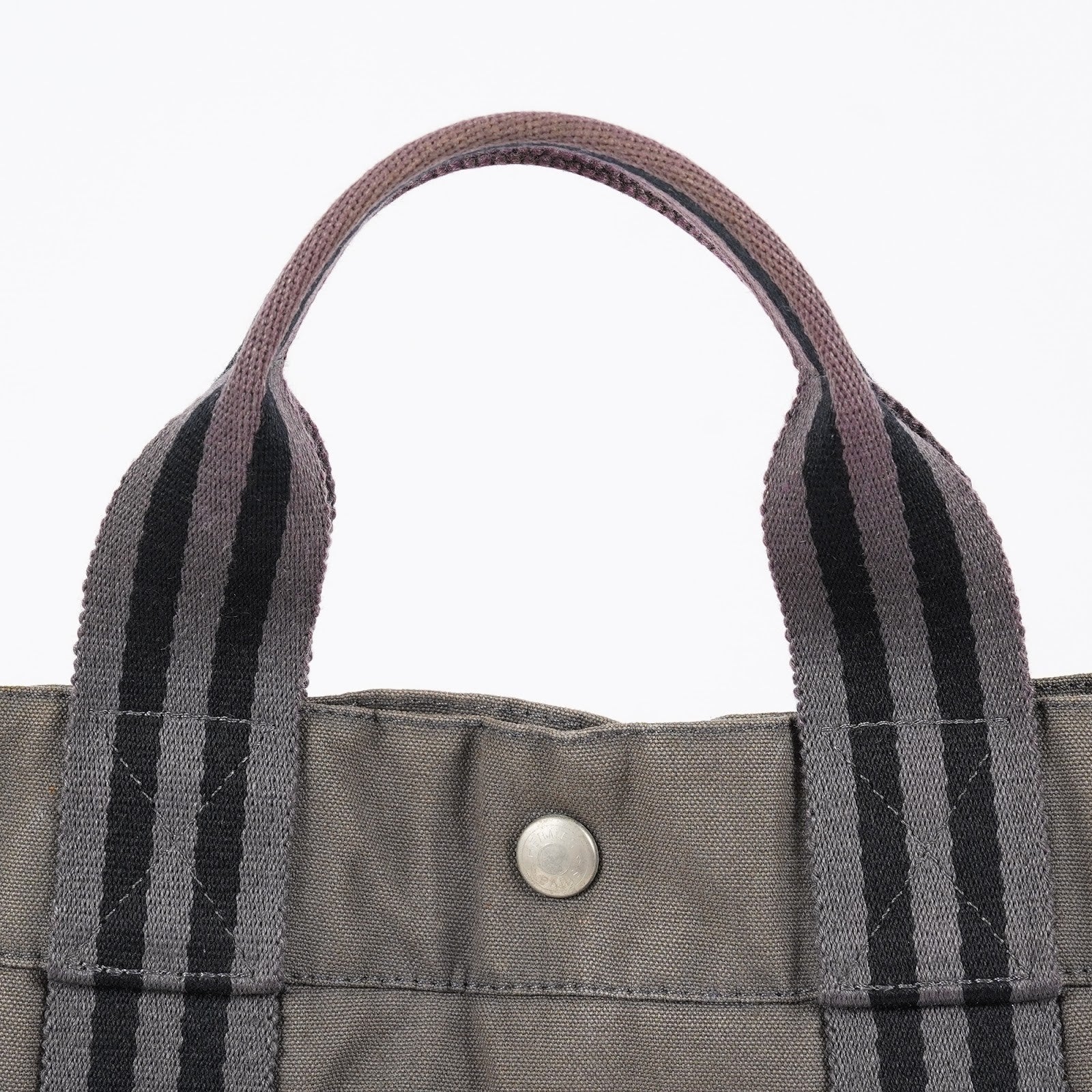 HERMES Fourre Tout GM Tote Bag Gray Canvas Handbag Unisex 08E34825010