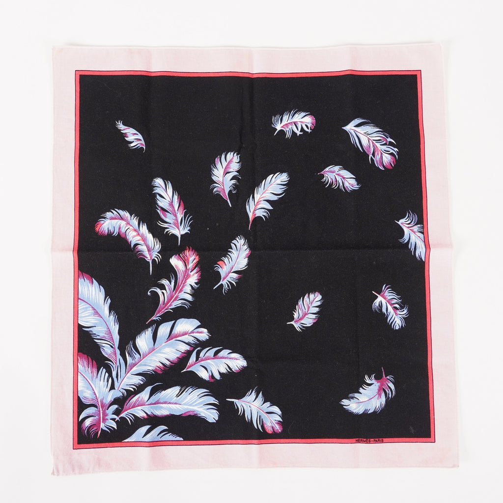 Hermes Carre 45 100% Cotton Napkin, Black with Blue, 03E13825017
