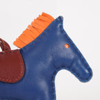 AUTH HERMES RODEO BAG CHARM AZTEC BLEU ELECTRIQUE FAUVE vintage 05E183410029