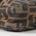 FENDI Zucca Mamma Baguette Shoulder Bag Canvas Leather Brown 02E0214410018