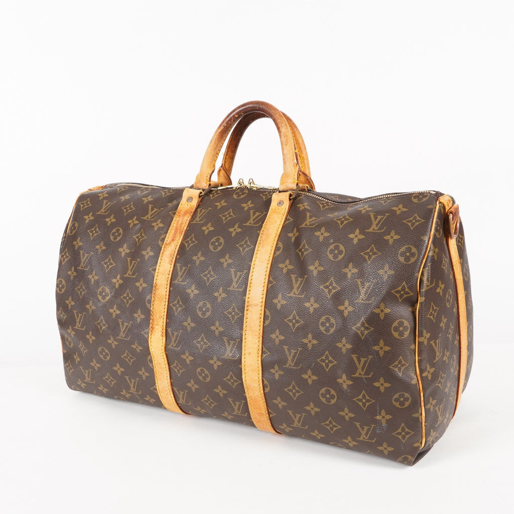 LOUIS VUITTON Keepall 50 Monogram Boston Bag Brown vintage M41426 06E133300010