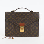 Louis Vuitton M53331 Monogram Briefcase Business Bag Brown Vintage 08A011944803