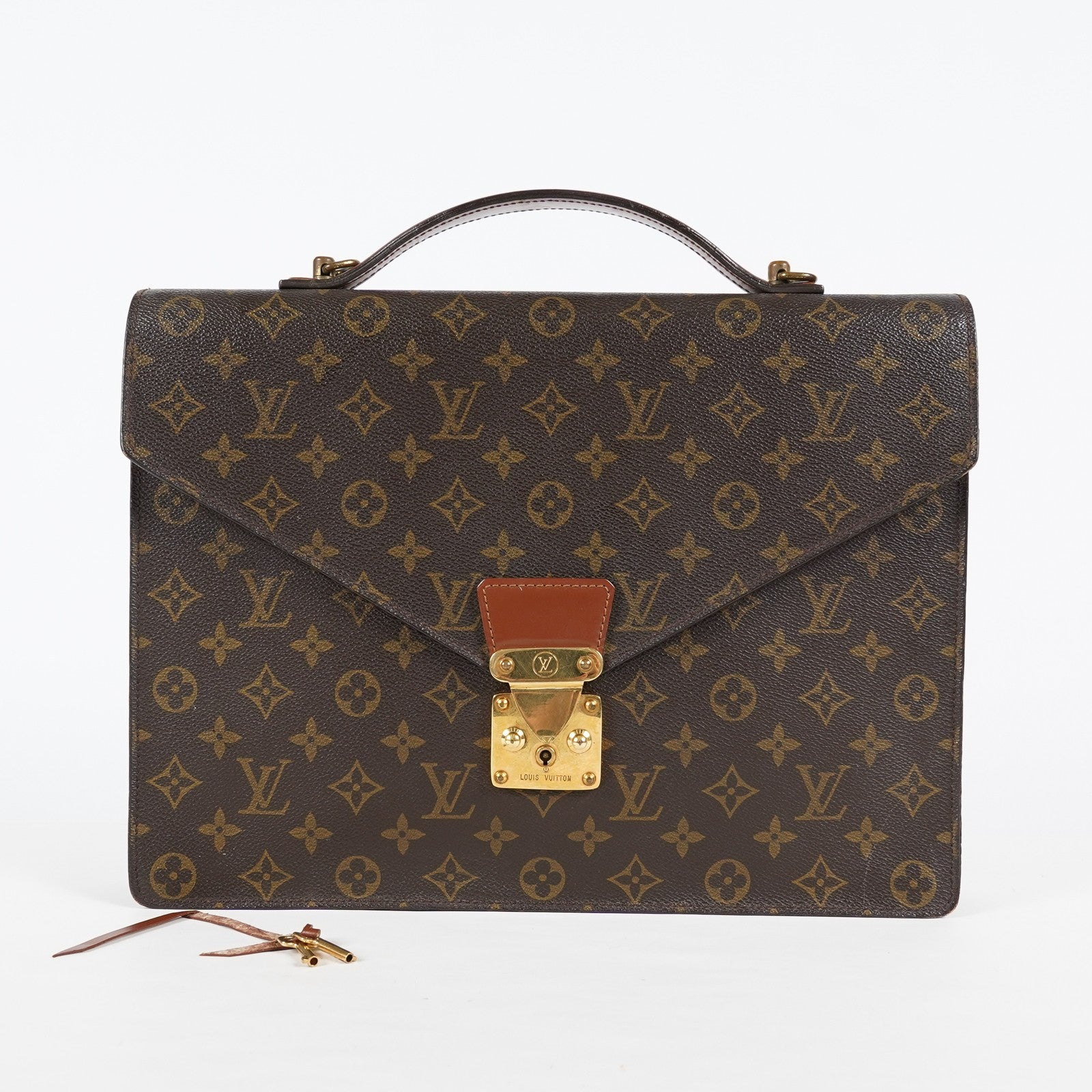 Louis Vuitton M53331 Monogram Briefcase Business Bag Brown Vintage 08A011944803