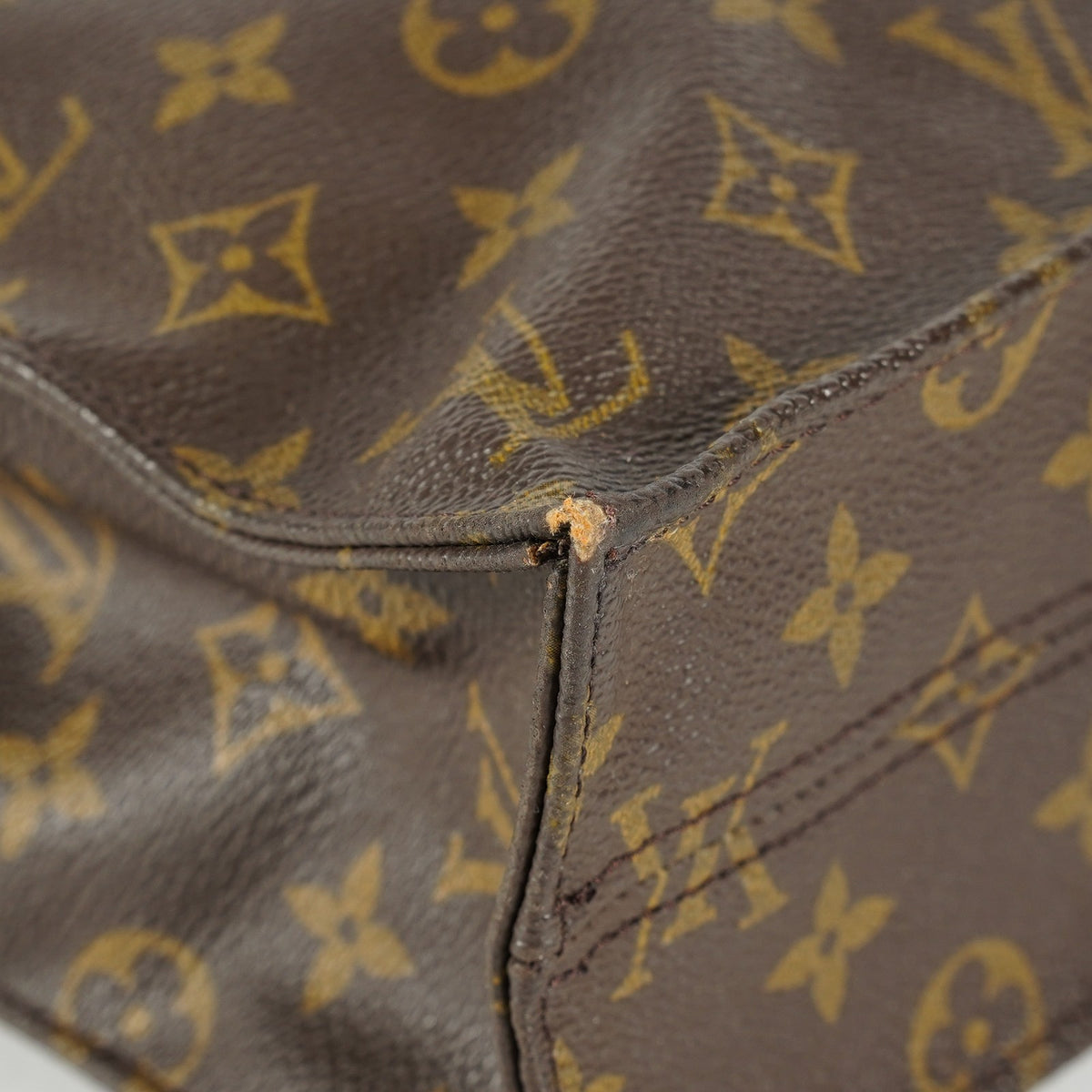 Louis Vuitton Sac Plat M51140 Monogram Canvas Brown Used Tote Bag 09E192530010