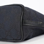 GUCCI GG Canvas Boat Pochette Shoulder Bag 22cm Black Vintage Used 08E172090010
