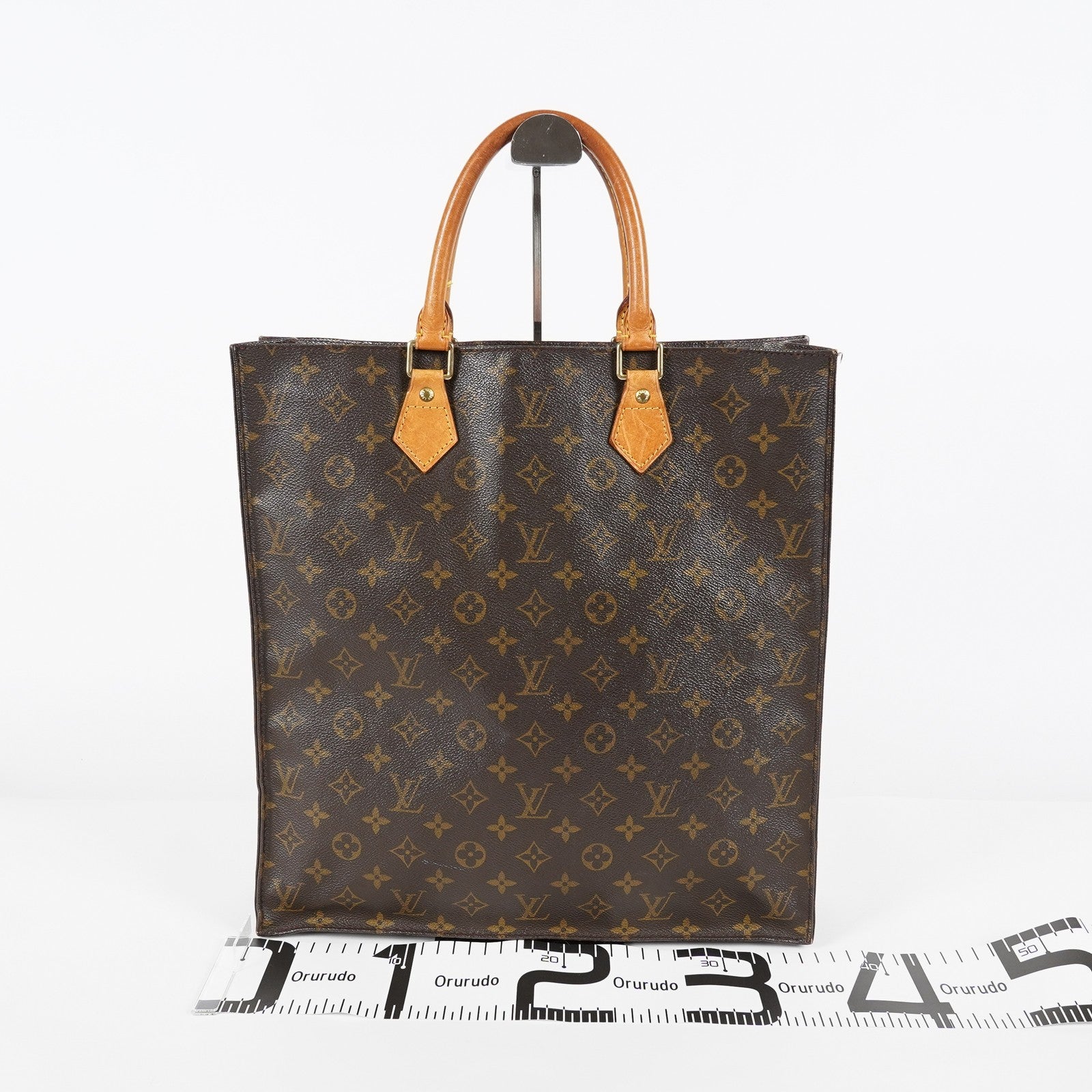 Louis Vuitton Sac Plat M51140 Monogram Brown Tote Bag Used Vintage 07E052310019