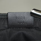 Gucci GG Canvas Boat Pochette Accessory Pouch Bag Gray Black Used 08E012530012