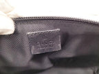 GUCCI GG Canvas Accessory Pouch Beige Black Leather Vintage Handbag 08O102330024