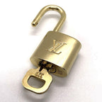 LOUIS VUITTON PadLock Lock & Key Brass Gold Authentic Number random JP Used