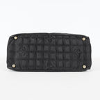 Chanel Travel Line Tote Bag Black Nylon Leather Used Handbag 09M321359608