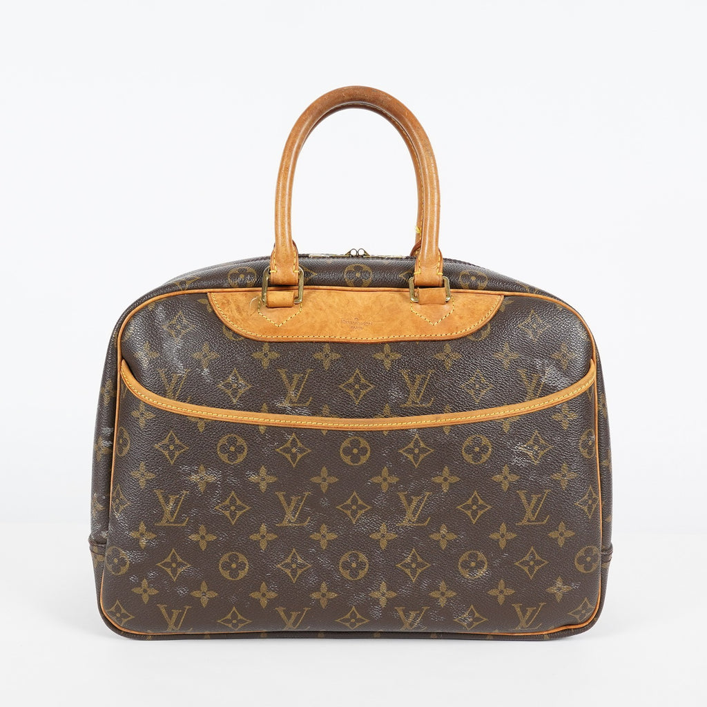 Louis Vuitton Monogram Deauville M47270 Hand Bag Brown Used Vintage 07A082288024