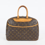 Louis Vuitton Monogram Deauville M47270 Hand Bag Brown Used Vintage 07A082288024
