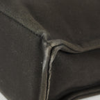 Hermes Fourre-Tout MM Black Canvas Leather Tote Bag Used Auth 09E02825011