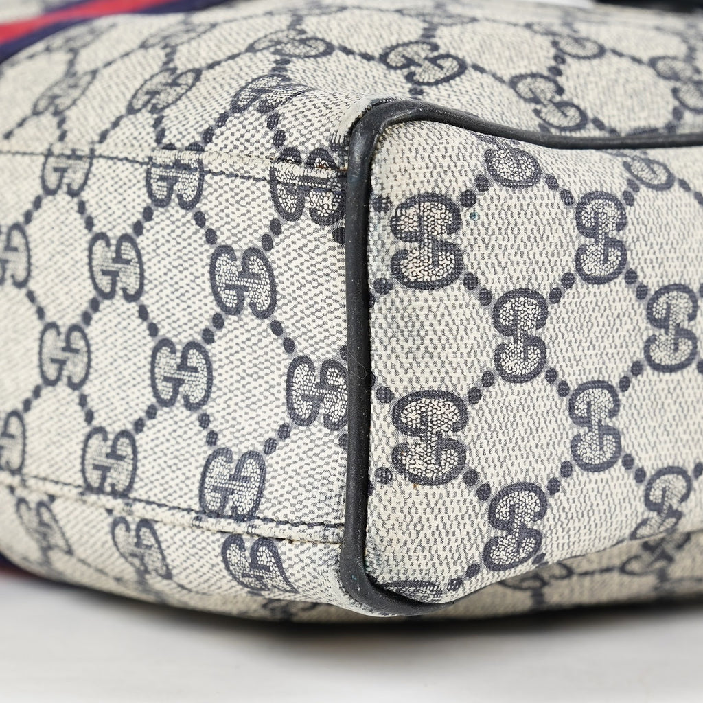 GUCCI Vintage Sherry Line GG Canvas Mini Boston Bag Navy Web 08E393190010