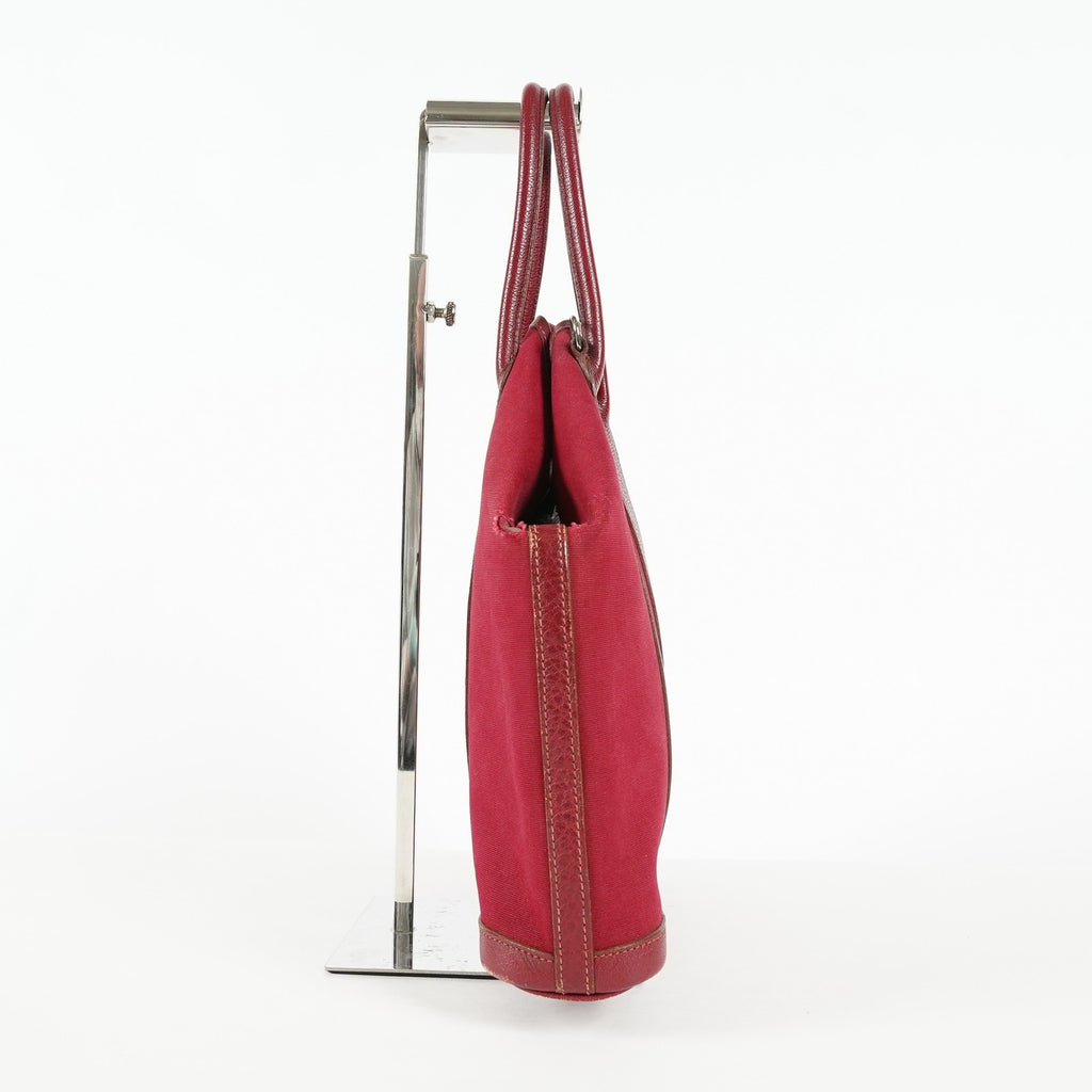 Hermes Garden File PM Red Leather Tote Shoulder Bag Used Auth 09E043410011