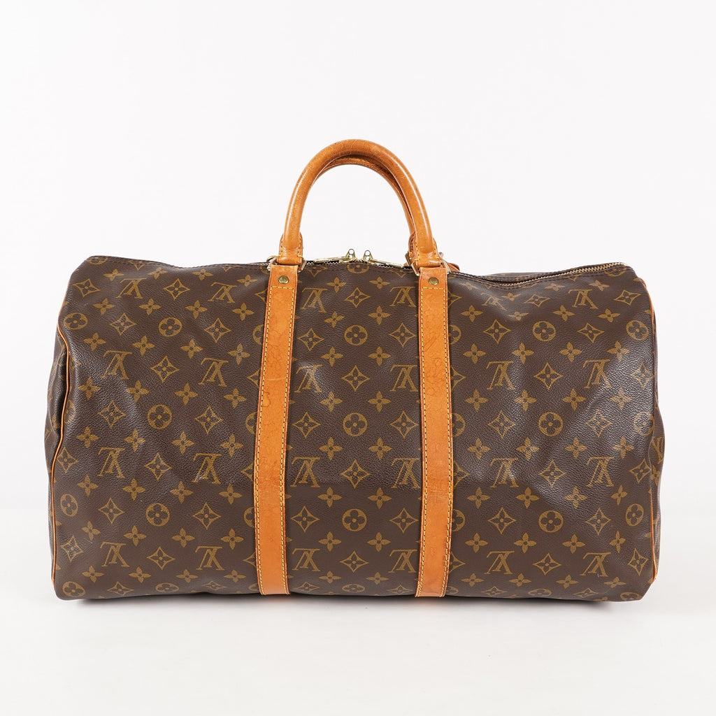 LOUIS VUITTON Keepall 50 Monogram Boston Bag Brown vintage M41426 03T125800006