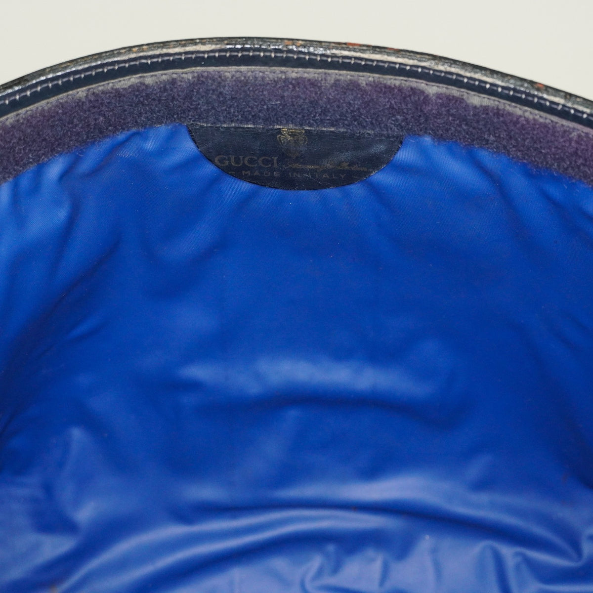 Gucci Clutch Bag Navy GG Canvas Leather Used Pouch Second Bag 09M441019708