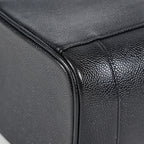 Chanel Caviar Skin Vanity Bag Top Handle 19cm Black Gold HW CC Used 08E066380006