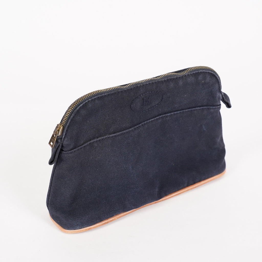Authentic HERMES Bolide Pouch PM Canvas Black 06E01605027