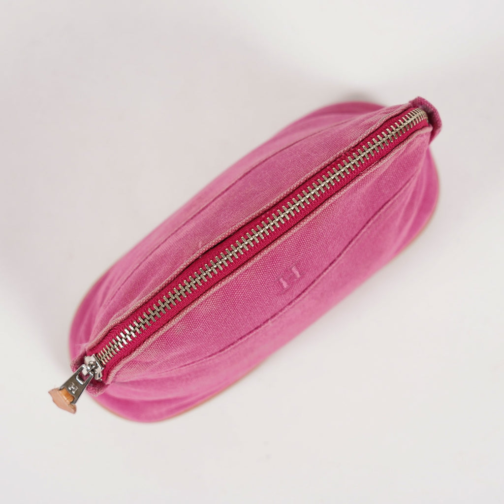Hermes Bolide Pouch Mini Mini Pink Canvas Leather Used 07E27825001