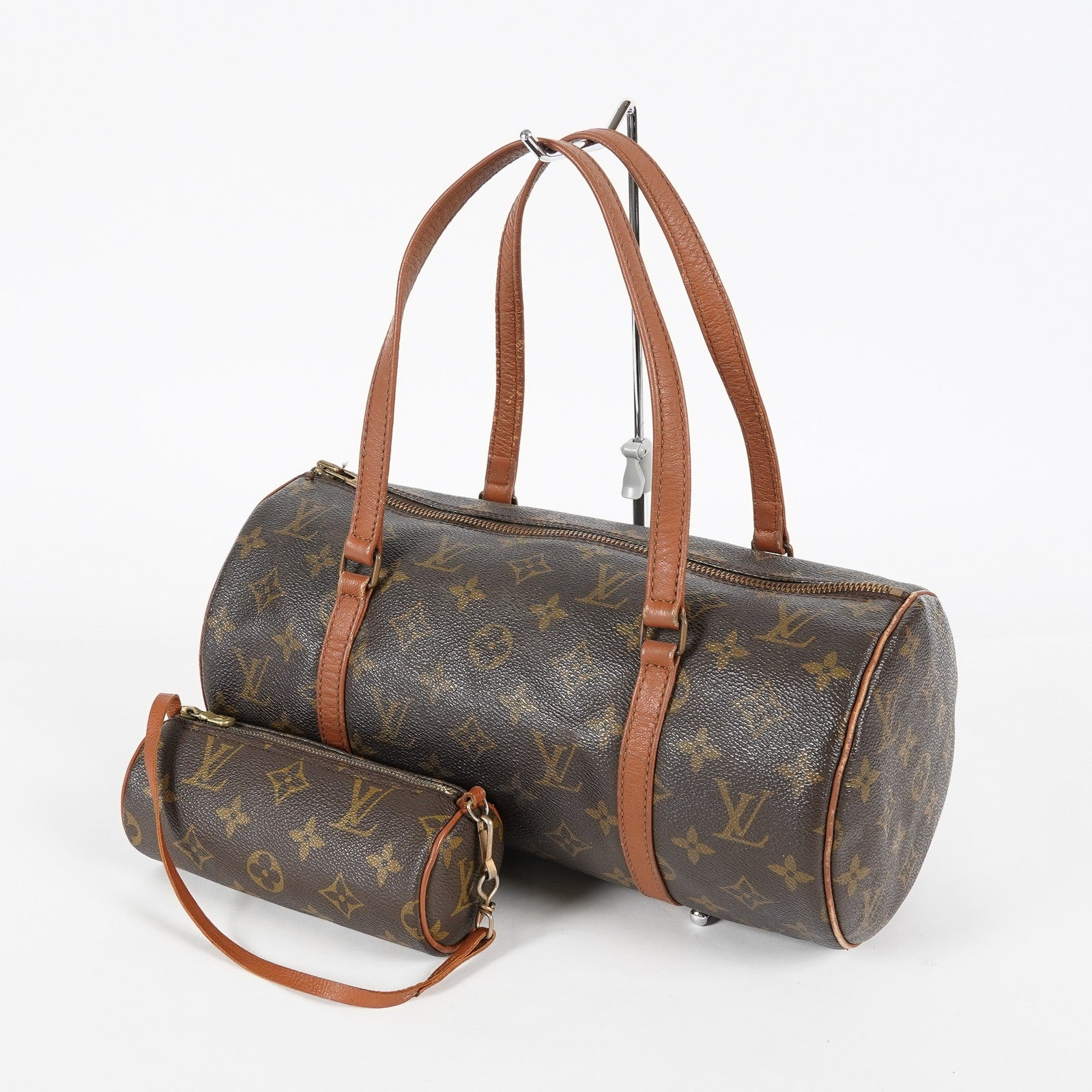 Louis Vuitton Papillon 30 Used Monogram Brown Canvas Handbag M51385 07E445390012
