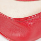 Hermes Rouge Red Taurillon Clemence Leather and Canvas Evelyne 06E0113310019