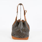 Louis Vuitton Noe GM M42224 Monogram Canvas Brown Used Bucket Bag 08A094576003