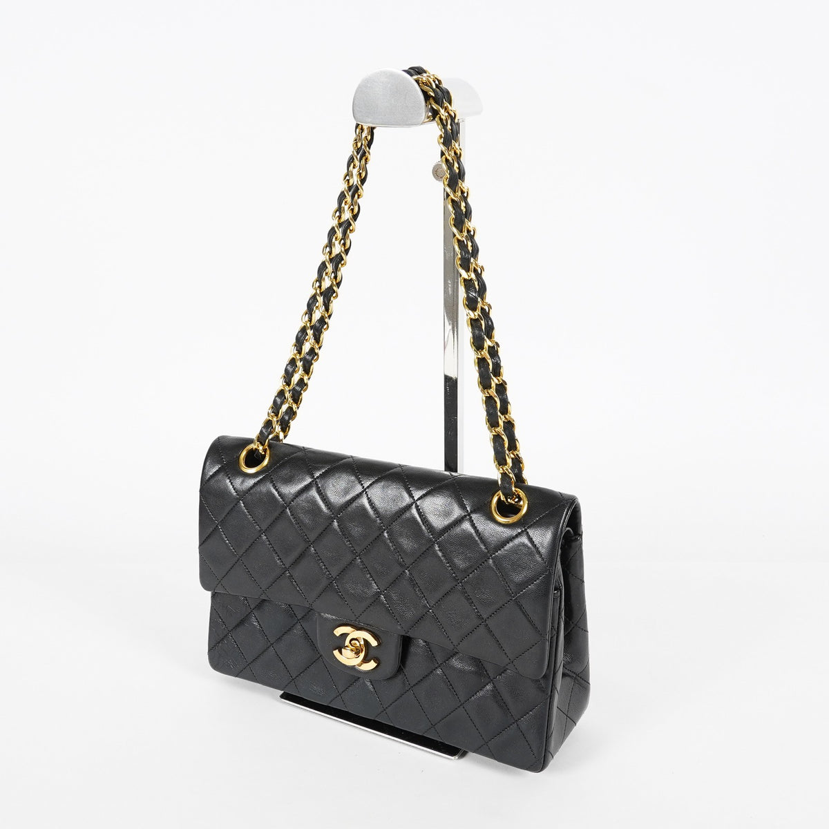 Chanel Matelasse Lambskin Double Flap 23 Black Chain Shoulder Bag 08A2358000823