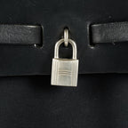 Hermes Herbag Ado Backpack 30cm Black Canvas Leather Used Auth 09E125940011