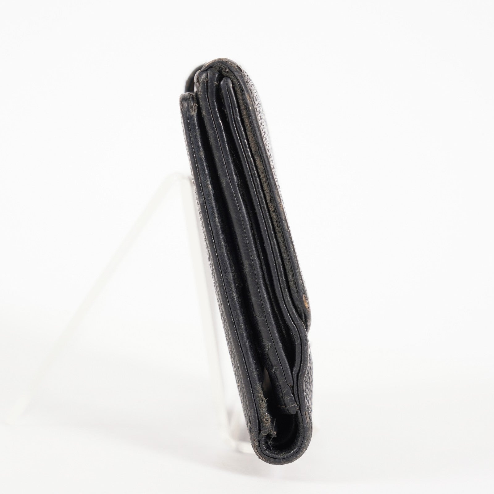 Chanel Caviar Skin Black  Trifold Wallet Compact 06E46825025