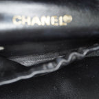 Chanel Caviar Skin CC Vanity Bag Black Leather Used Vintage 07E046490027