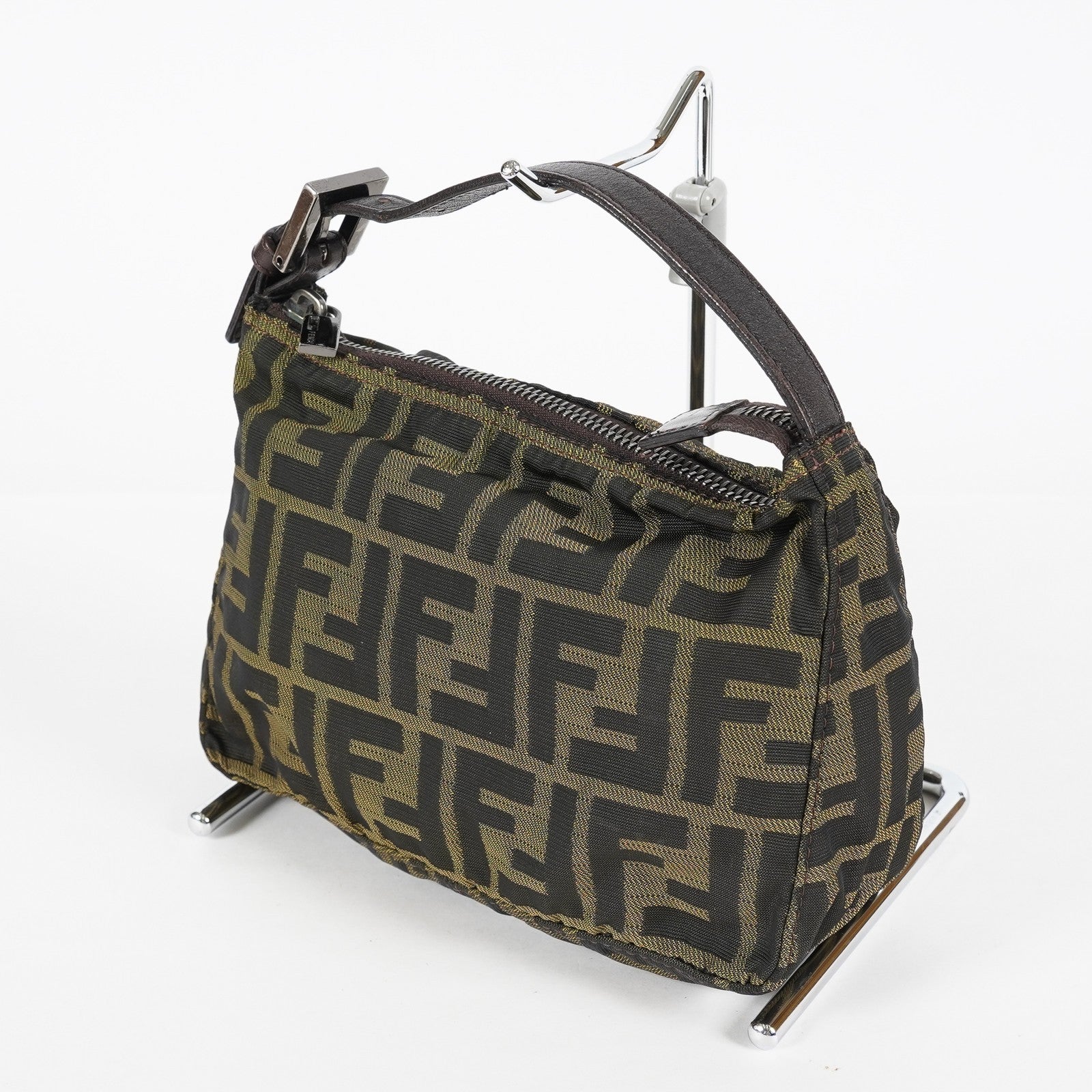 Fendi Zucca Accessory Pouch Shoulder Bag Brown Canvas Used 08E092420008