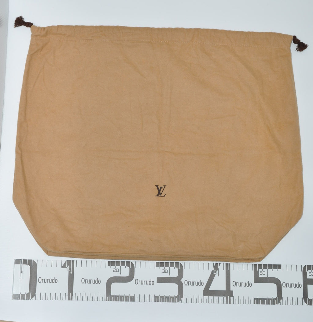Louis Vuitton Dust Bag Storage Pouch Drawstring Beige LV Logo Authentic 45x42