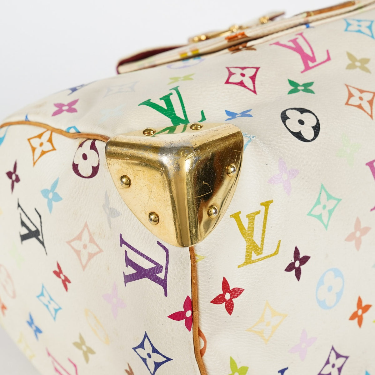 Louis Vuitton Speedy 30 M92642 Monogram Multicolore White Bag Used 08E107150008