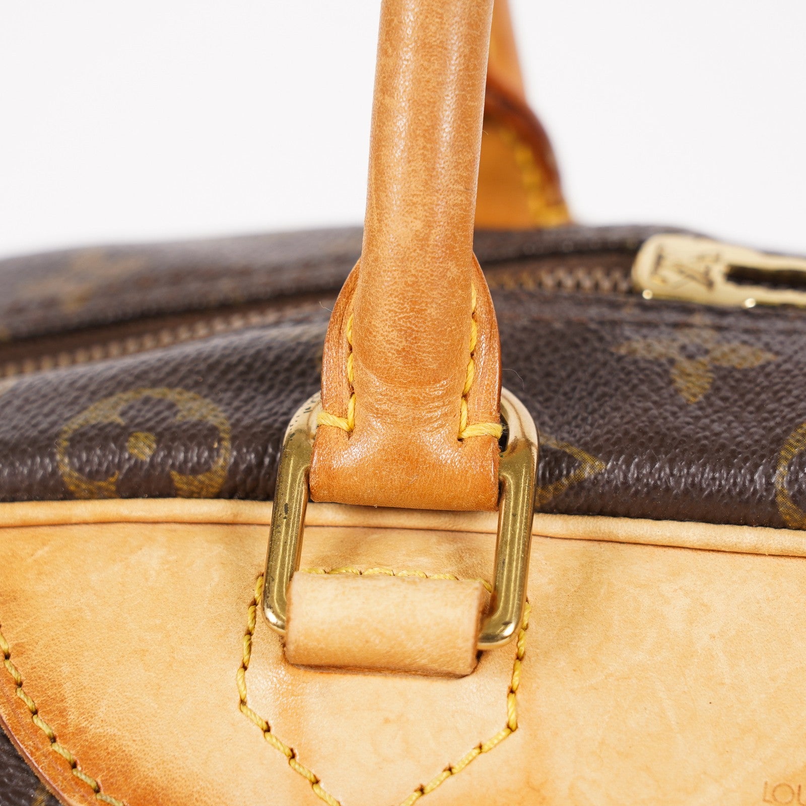 Louis Vuitton Monogram Deauville M47270 Hand Bag Brown Used 07E262750001