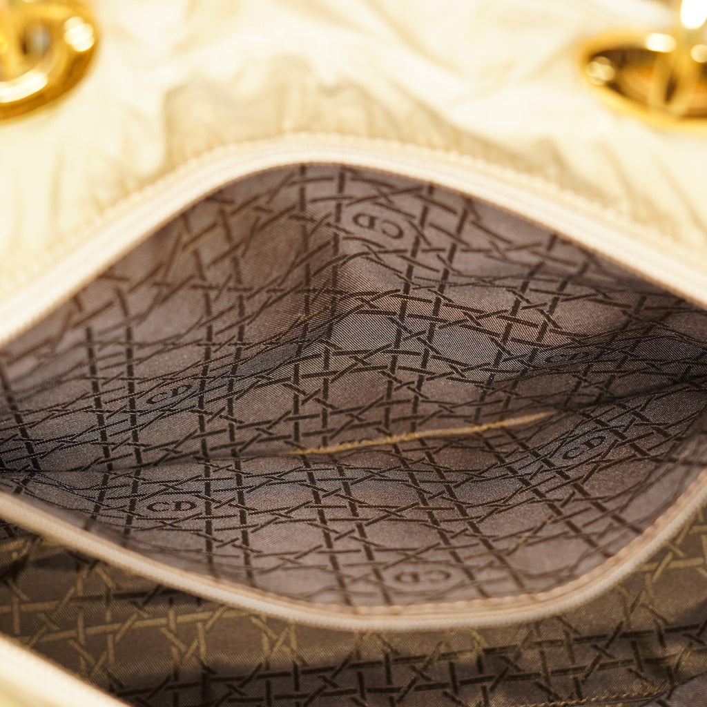 Christian Dior Vintage Lady Bag Cannage Quilt Nylon Medium beige 02A083946805