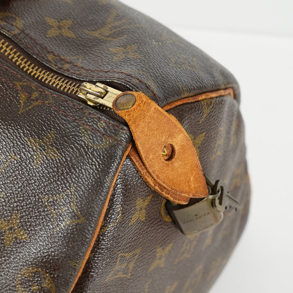 Louis Vuitton Speedy 35 M41524 Monogram Canvas Brown Used Handbag 09E104400011