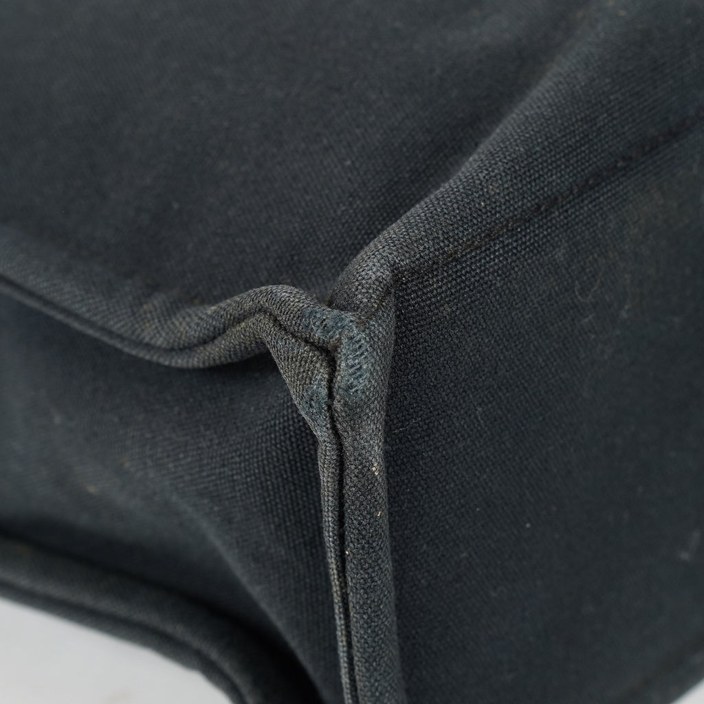 Hermes Fourre-Tout MM Black Canvas Used Tote Shoulder Bag 09M42736508