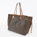 Louis Vuitton Neverfull GM M40157 Monogram Brown Canvas Tote Bag 08E274180010