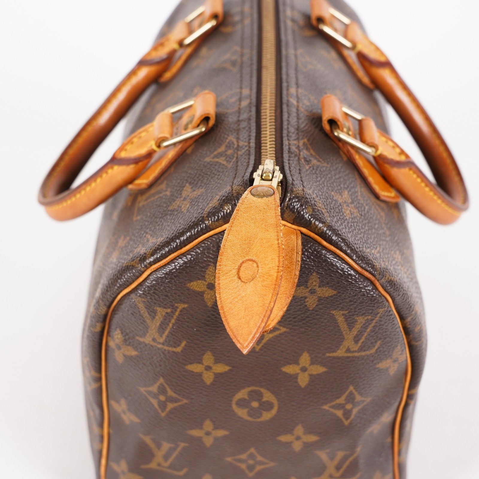 Louis Vuitton Speedy 25 M41528 Monogram Canvas Boston Handbag Brown 07A108008005