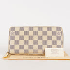 Louis Vuitton Zippy Wallet Damier Azur White Round Long PVC vintage 03T082000009