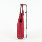 Hermes Garden File PM Red Leather Tote Shoulder Bag Used Auth 09E043410011