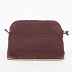 Hermes Bolide Pouch 25 MM Brown Cotton Canvas Cosmetic Pouch Used 07E25781009