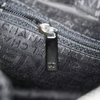 Chanel Chocolate Bar Nylon Mini Boston Bag 35cm Black Silver HW 07E314180008