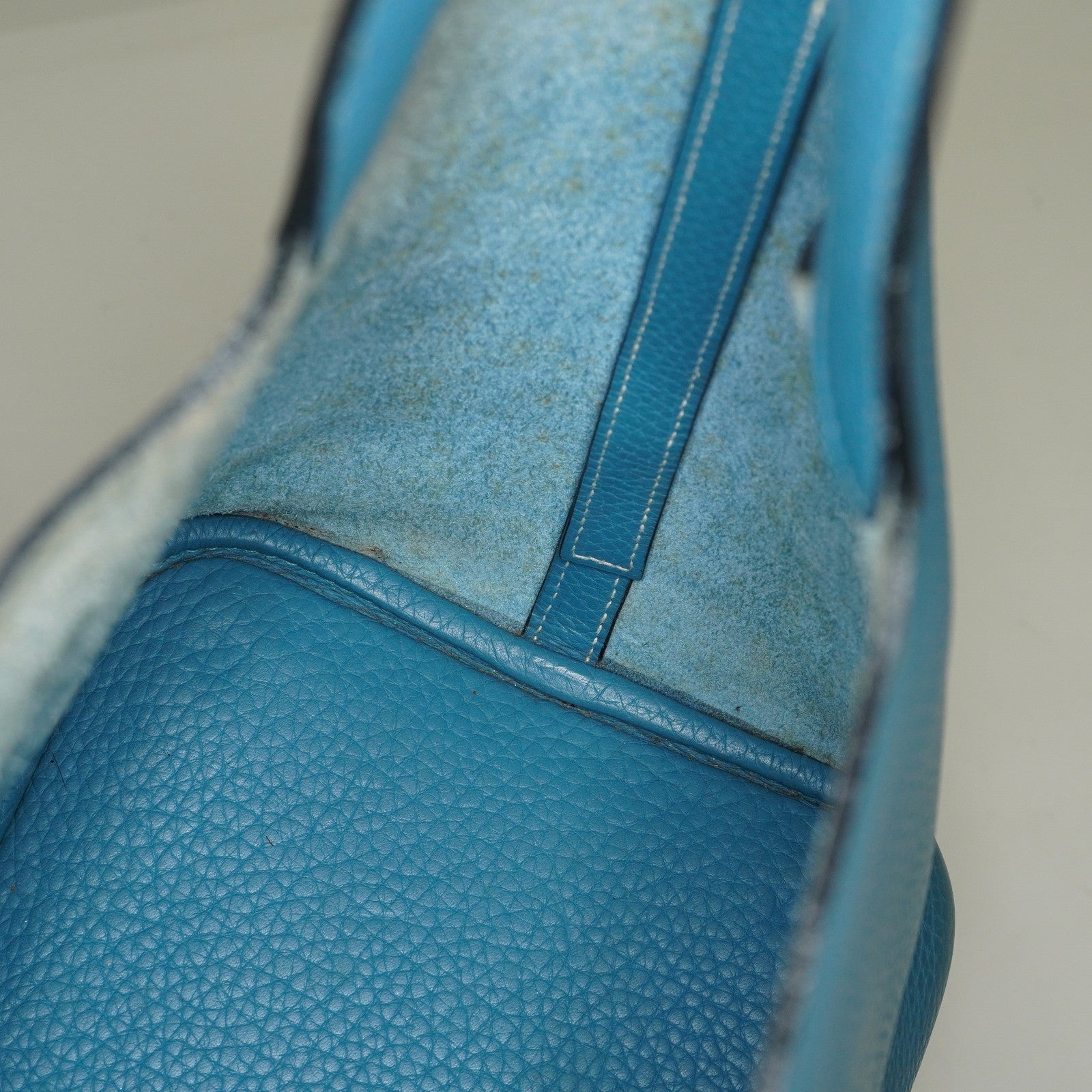 HERMES Picotin PM Blue Jean Clemence Leather Hand Tote Bag Used 07A1520592031