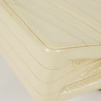 CHANEL Vintage V Stitch Flap Chain Shoulder Bag 25cm Beige Lambskin 08E077370012