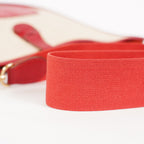 Hermes Rouge Red Taurillon Clemence Leather and Canvas Evelyne 06E0113310019