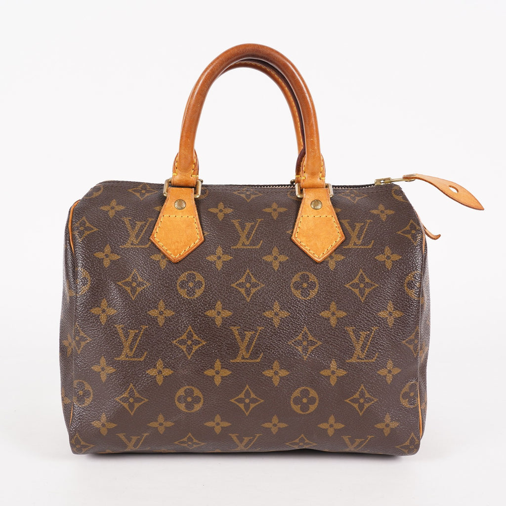 Louis Vuitton Speedy 25 M41528 Monogram Canvas Boston Handbag Brown 07A108008005